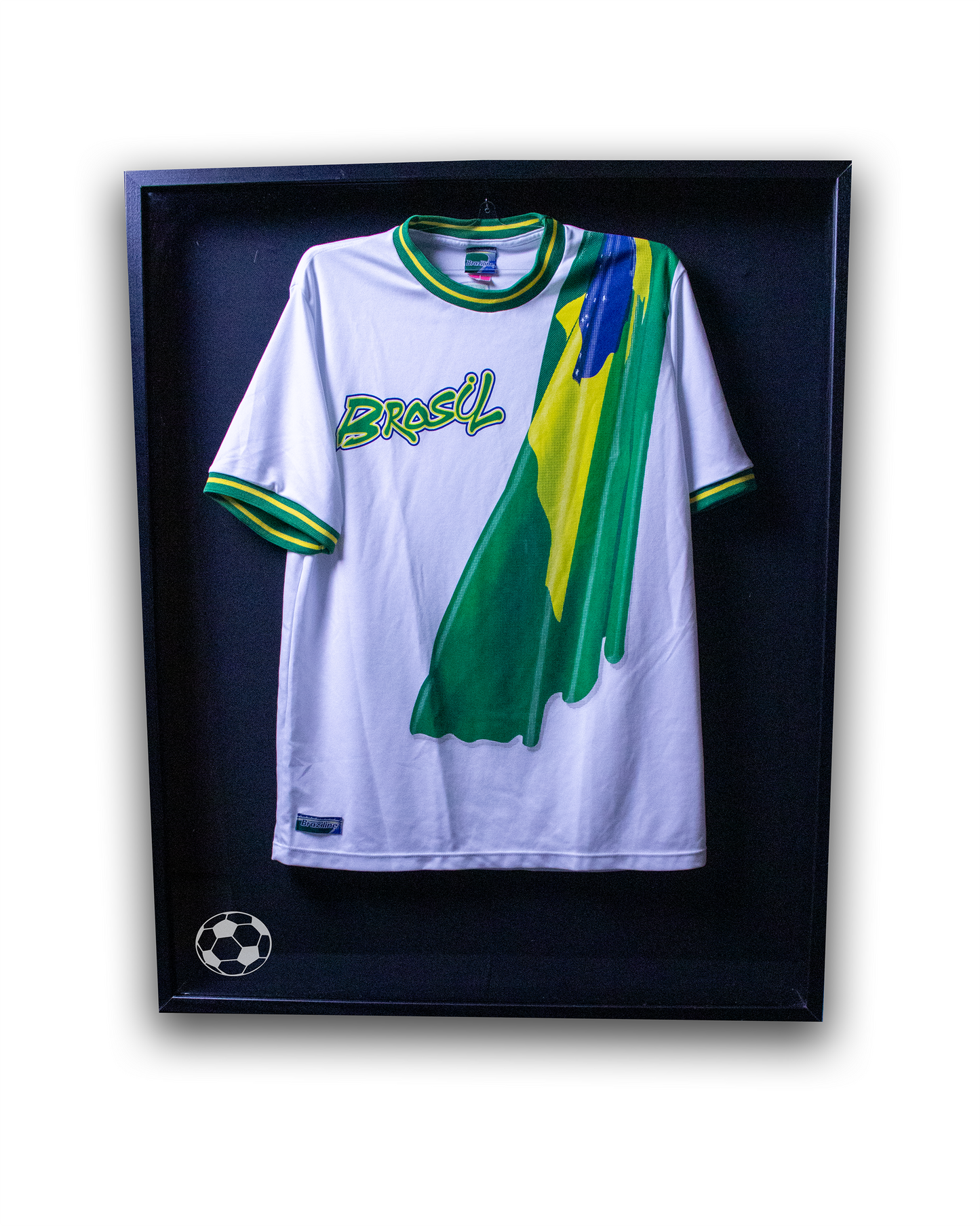 Soccer Jersey Display Case with Sports Logo - Black